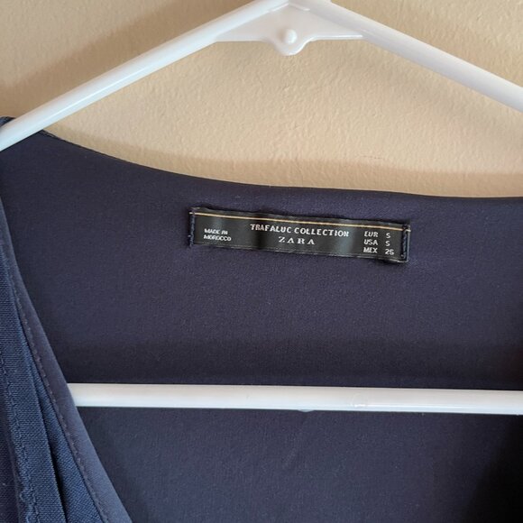 Zara Blue Wrap Duster Dress Resort Vacation Office Chic corpcore ethereal flowy - Picture 6 of 11